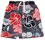 Nautica Kid Boys 8-20 Red Hibiscus Print Pull-On Trunks/Shorts/Swimwear