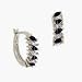 Genuine Sapphire Marquise Cut Genuine Diamond Accent Hoop Earrings