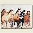 Steppin' Out Stepping OUT Horses Western Home Decor Horse 8" By 10" Small Tempered Glass Cutting Board