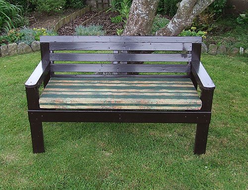 Garden Bench Cushion – 60″ x 18″ x 3″ – Green & Marble Effect