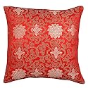 Decorative Handmade Silky Red Cushion Cover / Pillow Sham - Chinese Lotus Flower Design