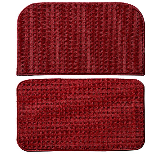 Garland Rug Herald Square 2-Piece Kitchen Rug Set, 18-Inch by 28-Inch,Chilli Red