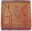 Authentic Murano Glass Paperweight, 24K Gold, Wine Bottle and Grapes, Gift Boxed