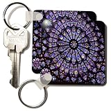 Notre Dame Cathedral Stained Glass - Set Of 6 Key Chains