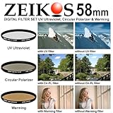 Zeikos ZE-FKS58 58mm Glass Ultra Slim Filter Kit (UV-CPL-W)