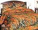 ORANGE FOREST CAMO MicroFiber Comforter Bed Spread -Full-