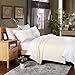 HYSEAS Flannel Fleece Throw Blanket Ivory - Super Soft Plush Microfiber Solid Blanket for Couch, Bed, Chair, Sofa - Fuzzy Cozy Lightweight - 50x60 Inch