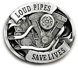 LOUD PIPES SAVE LIVES Belt Buckle Biker Rogue Harley