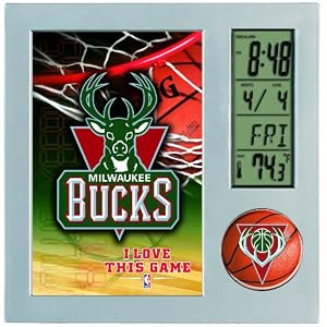 NBA Milwaukee Bucks Digital Desk Clock