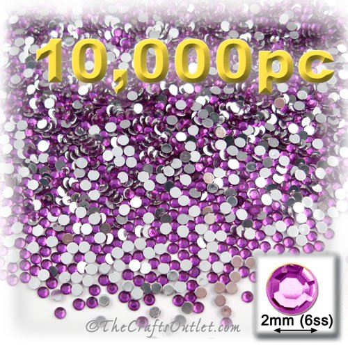 10,000pc Rhinestones Round 2mm - 6ss Purple Amethyst