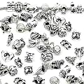 Nambeads � 10 x Mixed Tibetan Silver Charms to fit Pandora style charm bracelets. Check out our affordable bulk packs of glass beads,charms,clip stops,rhinestones,enamels etc.