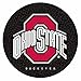 Bar Table - Ohio State University Logo Black Bar Height Table with Adjustable Foot Rest and Acrylic Top - Garage, Bar, or Man Cave Decor by Trademark Gameroom