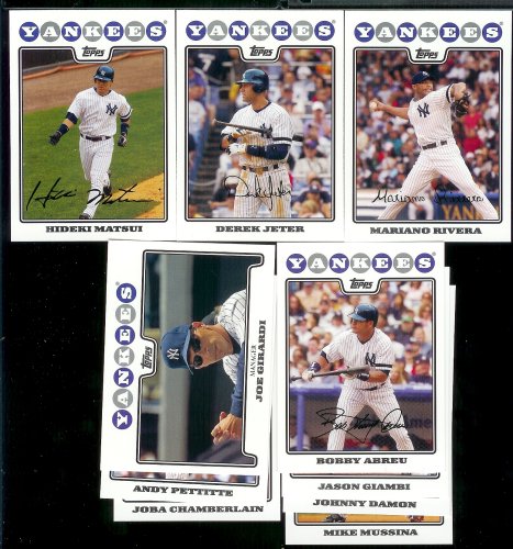 2008 Topps New York Yankees Series 1&2 Baseball Cards Complete Team Set of 23 cards including Mickey Mantle, Alex Rodriguez, Derek Jeter, Joba Chamberlain and more !