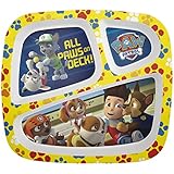 Zak! Designs 3 Section Plate featuring Paw Patrol Graphics, Break-resistant and BPA-free plastic