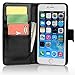 Vertical Black Premium PU Leather Wallet Pouch with Belt Clip for iPhone 6 (4.7