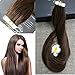 Full Hair 18 Inch Popular Multi-Colors Medium Brown (#4) Tape in Premium Remy Human Hair Extensions 40 Pcs Per Set 100g Weight Straight Human Hair Tape Hair Extensions