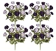 Four Pieces of 18" Artificial Ranunculus Flower Bushes