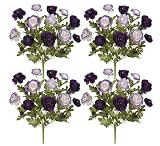 Four Pieces of 18" Artificial Ranunculus Flower Bushes