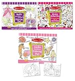 Melissa & Doug  Girls Sticker Pad / Coloring Books Bundle