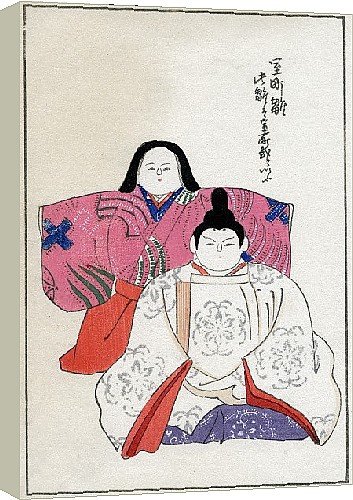 Box Canvas Print of Old forms of emperor and empress dolls. from Heritage-Images