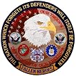 Defenders of Freedom Emblem 12-inch Embroidered Military Patch