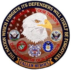 Defenders of Freedom Emblem 12-inch Embroidered Military Patch