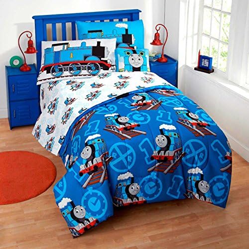 Boys 6 pc Thomas Bed in a Bag! Twin size, reversible bed set featuring the Railroads #1 Train Car!