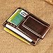 Le'aokuu Genuine Leather Magnetic Front Pocket Money Clip Slim Wallet Card Case