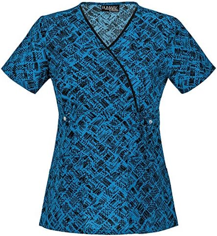 Runway Women's Mock Wrap Print Scrub Top_Checks And Balances_XXX-Large