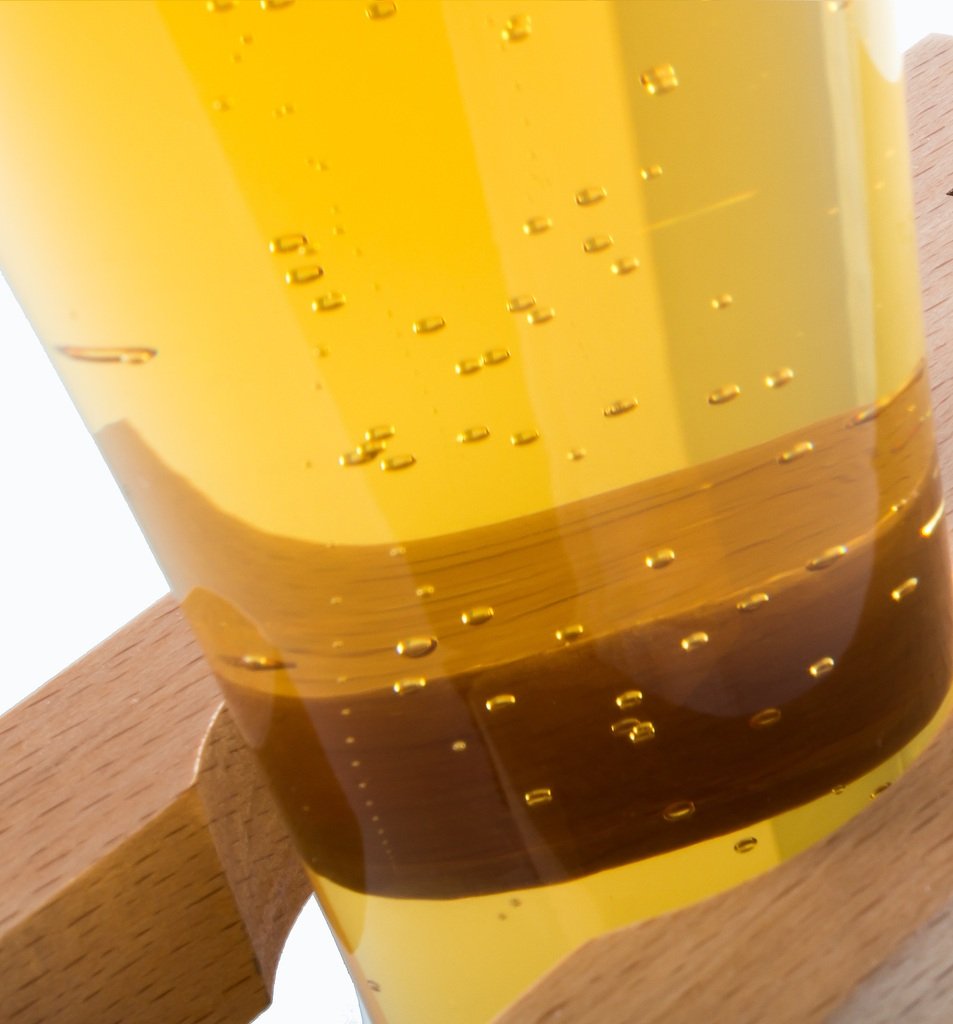 HALF YARD of Ale Glass with Wooden Stand Kwak Glassware Tall Beer Lager