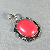 Red Stone Sterling Silver Plated pendant - Ladies Red Stone Pendant