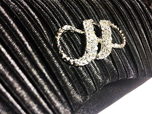 Women Black Fashion Handbag with Removable Metal Chain (7x4x2 inch 150 g)