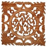 Chinese Carved Wood Wall Art 20 x 20 x 1