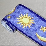 LoveFaye 日月星自己接着壁紙ボーダーズ家庭装飾品 DIY 簡単 貼付シール 防水