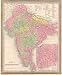 Mitchell 1850 Antique Map of Hindoostan (India)