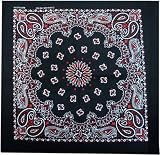 Bandanas - Black & Red Paisley Bandanna #16