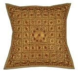 2pc Embroidered Mirror Work Indian Cushion Cover Pillow Antique New