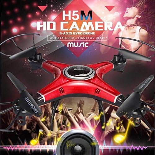 MyBDJ JJRC H5M 2.4G 4CH 6 Axis Gyro RC Quadcopter Music Play Drone with Speaker(Red)