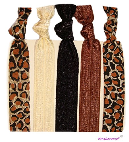 No Crease Hair Ties Cheetah Set of 5 - By Kenz Laurenz
