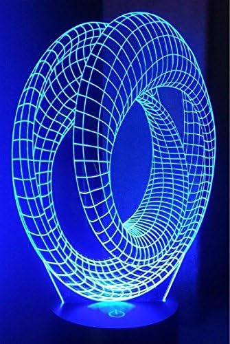 Prong 3D New Abstract Circle Panel Optical Visualization LED illusion Nightlight 7 Color Change USB Button Touch Switch Table Desk Lamp LED Light Home Kid's Room Décoration