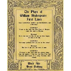 A4 Gr��e Pergament Poster Shakespeare-St�ck ersten Zeilen Much Ado About Nothing