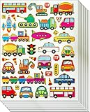 Jazzstick Cute & Fun Cars Bus Train Taxi Truck Stickers for Kids 10 sheets (VST05A03)