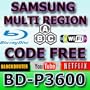 New SAMSUNG BD-P3600 Multi Region Code Free DVD 123456 PAL/NTSC Blu Ray Zone A+B+C Player 100~240V 50/60Hz World-Wide Voltage. PAL or MULTI-SYSTEM TV is required to watch PAL DVDs (Free HDMi Cable)