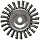 Weiler Dualife Wire Wheel Brush, Round Hole, Steel, Full Twist Knotted, 4" Diameter, 0.020" Wire Diameter, 1/2-3/8" Arbor, 7/8" Bristle Length, 1/4" Brush Face Width, 20000 rpm