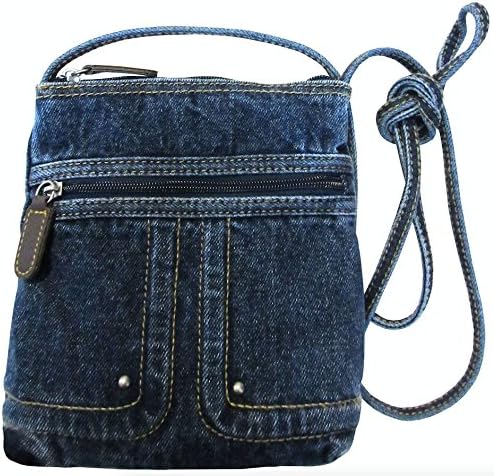 Saddle River Women's Fabric Stonewash Denim Zipper Passport Handbag