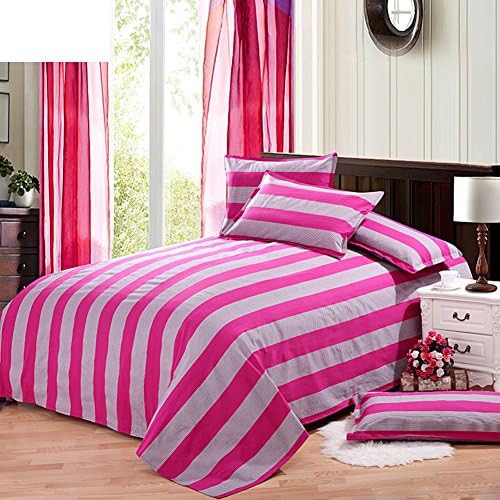 coarse cotton padded sheets by hand/One-piece cotton stripe twin bed sheets-B 200x230cm(79x91inch)