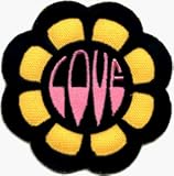 Love Flower Daisy Embroidered Iron On or Sew On Patch