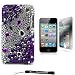 Purple Jewel Luxury Design Premium Crystal Shiny Rhinestone Carrying Cover Protective Case for New Apple iPod Touch 4 ( 4th Generation 8GB, 16GB, 32GB ) + Includes a Privacy Mirror Screen protector for your iPod Touch 4th Generation.