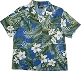 Women's White Hibiscus Hawaiian Aloha Cotton Shirt - Regular and Plus Size