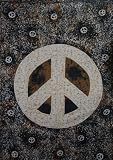Brown Splatter Peace Sign Tapestry 60x90 Inches